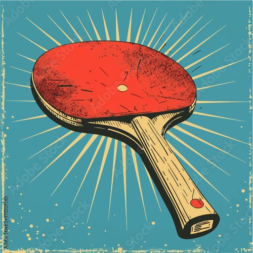 A poster template for a ping pong game. Table and ping pong rackets.Table tennis tournament, championship, promotional flyer. Table tennis competitions, indoor sports game, poster, card background, ba