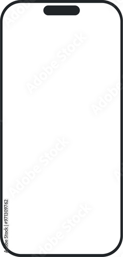 modern smartphone outline in the coming year - vector