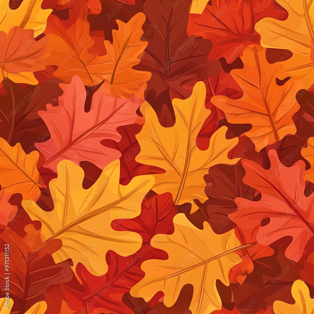 Fototapeta premium background autumn Maple oak Leaves Seamless Pattern