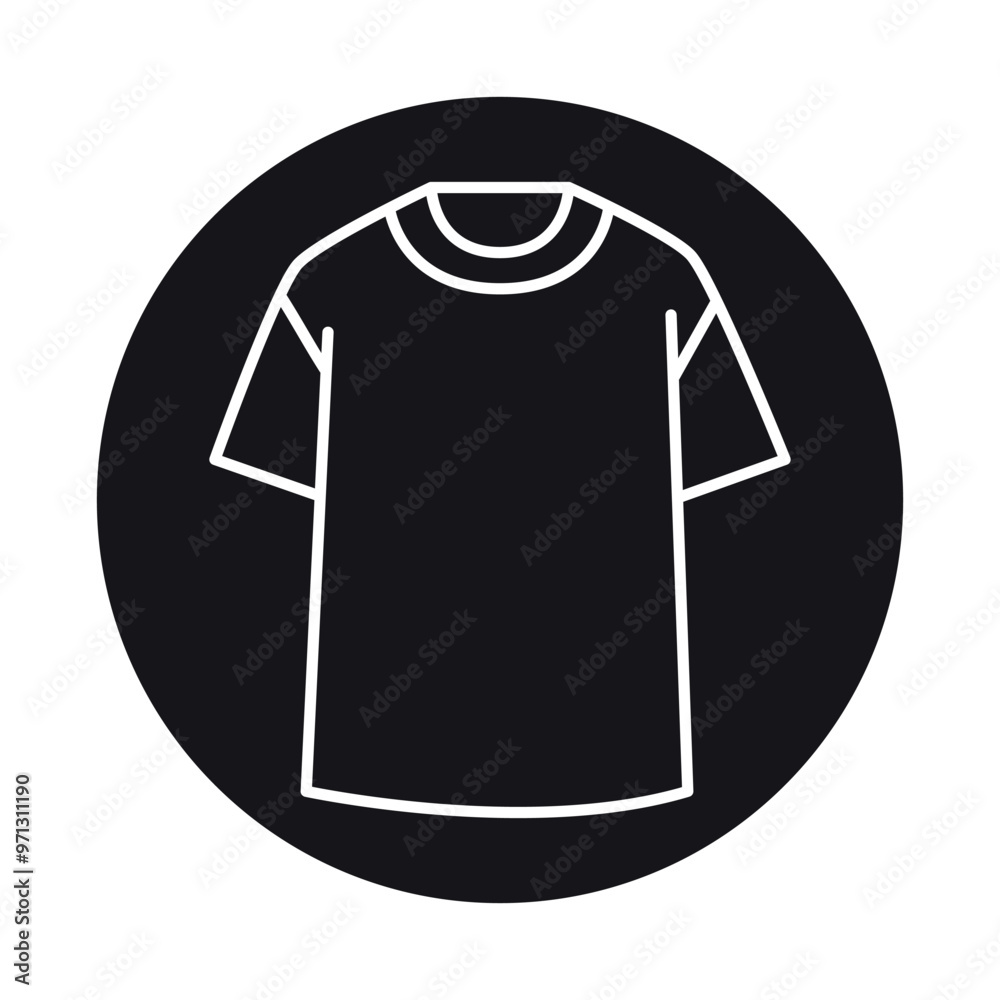 Crew Neck line black icon. Crew Neck line black icon.