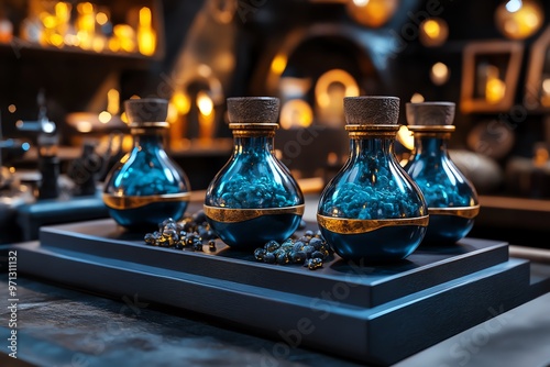 A wizardâ€™s dungeon laboratory, filled with bubbling potions, ancient tomes, and magical experiments gone awry