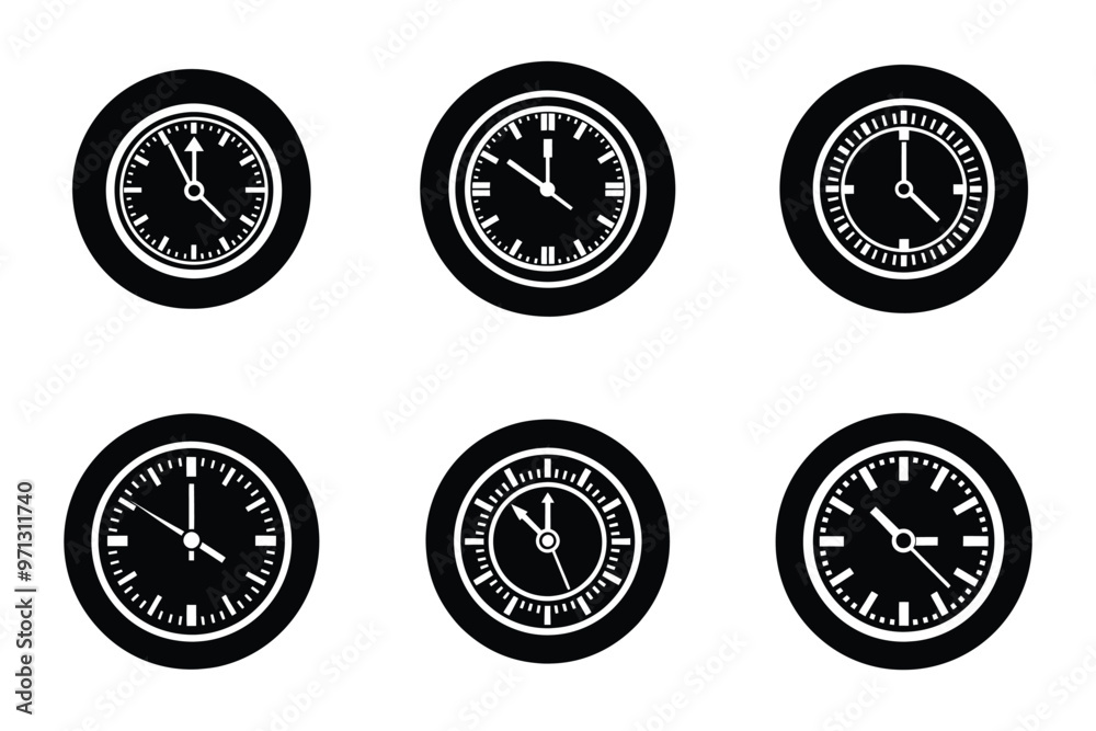Clock icon bundle set in creative vector style Clock icon bundle set in creative vector style