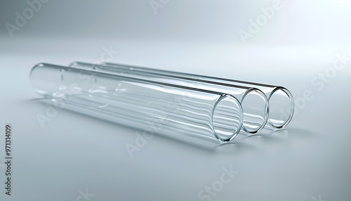 glass test tube on light background, closeup