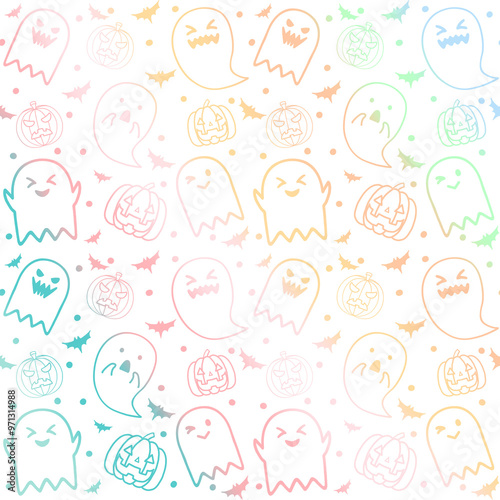Pastel Halloween seamless pattern