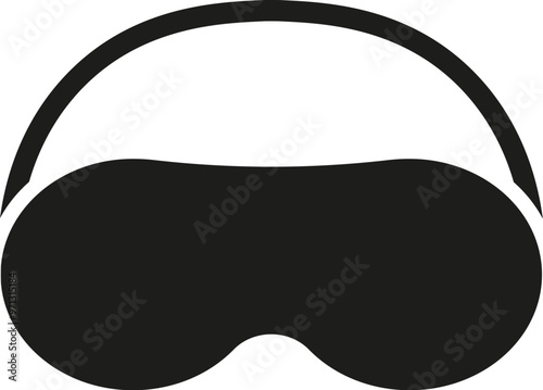 Black sleep mask icon. Vector. Flat design.	