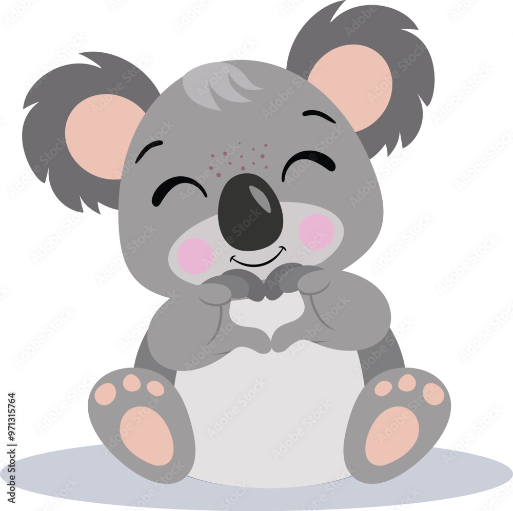 Cute koala making heart with hands Cute koala making heart with hands