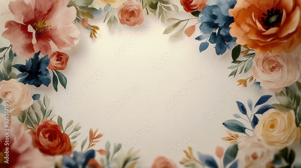Vibrant Floral Tapestry with Heart-Shaped Center and Decorative Border Vibrant Floral Tapestry with Heart-Shaped Center and Decorative Border