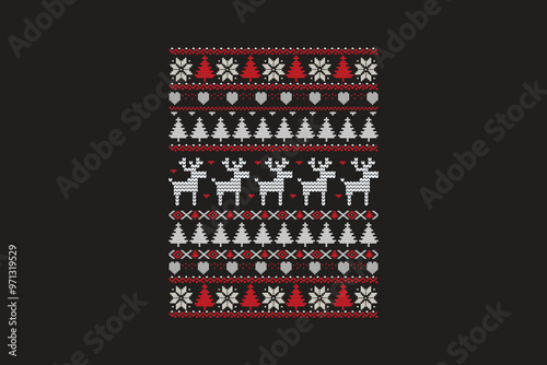 Ugly Christmas Sweater Pattern  Sublimation T shirt design