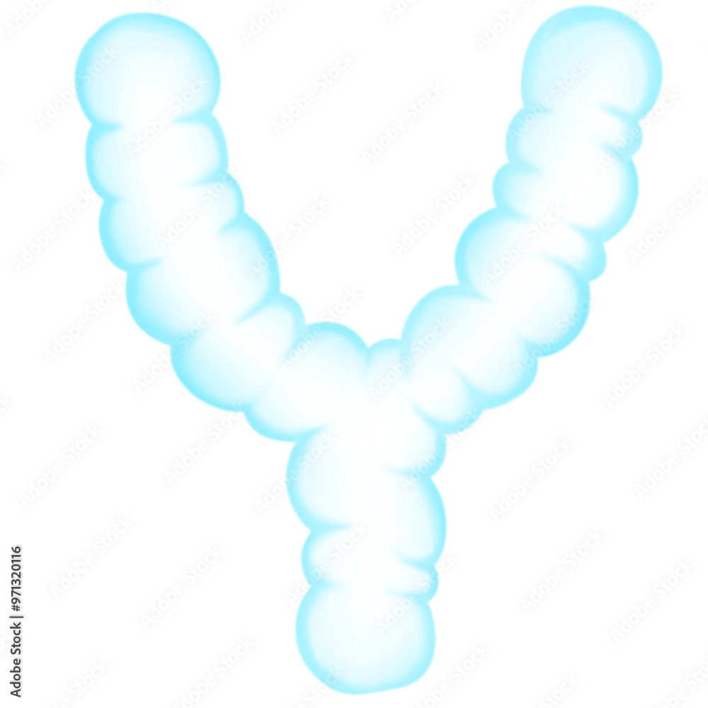 Obraz premium Cloud alphabet, Artificial letters sky fluffy