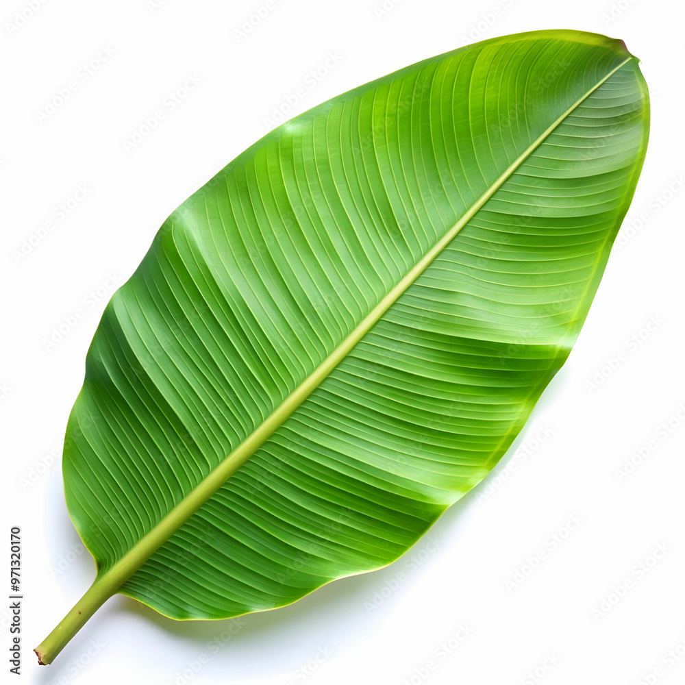 a banana leaf with a white background and the greed a banana leaf with a white background and the greed