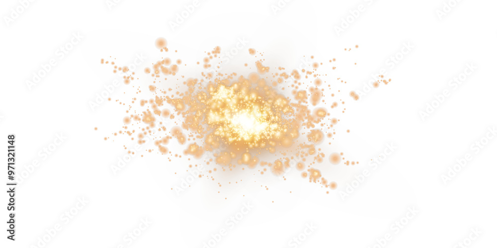 Golden glowing light effect with many glitter particles. Starry cloud with dust. Magic christmas decoration. Luminous bokeh softly shimmering golden light. Light abstract glowing lights. PNG. Golden glowing light effect with many glitter particles. Starry cloud with dust. Magic christmas decoration. Luminous bokeh softly shimmering golden light. Light abstract glowing lights. PNG.