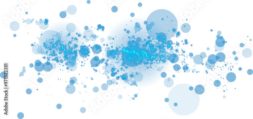 Wallpaper Mural Blue glowing light effect with many glitter particles. Starry cloud with dust. Magic christmas decoration. Luminous bokeh softly shimmering blue light. Light abstract glowing lights. PNG. Torontodigital.ca