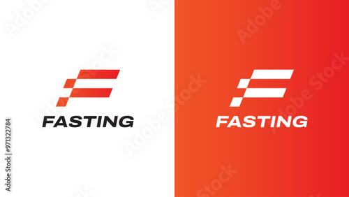 Letter F Racing Logo Design Vector. Racing logo design concept template