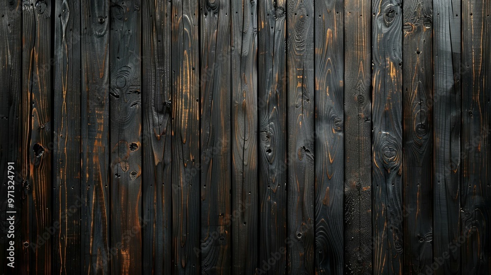 Fototapeta premium Charred Wooden Planks Background