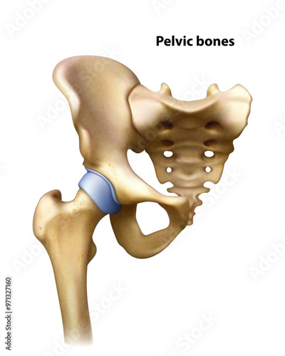 Pelvic bones. Isolated vector illustration
