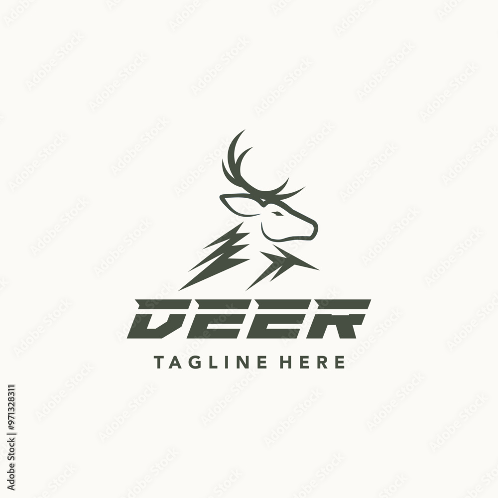Fototapeta premium Buck Deer Logo, Simple Vector of Buck Deer, suitable for your design need, logo, illustration, animation, etc.