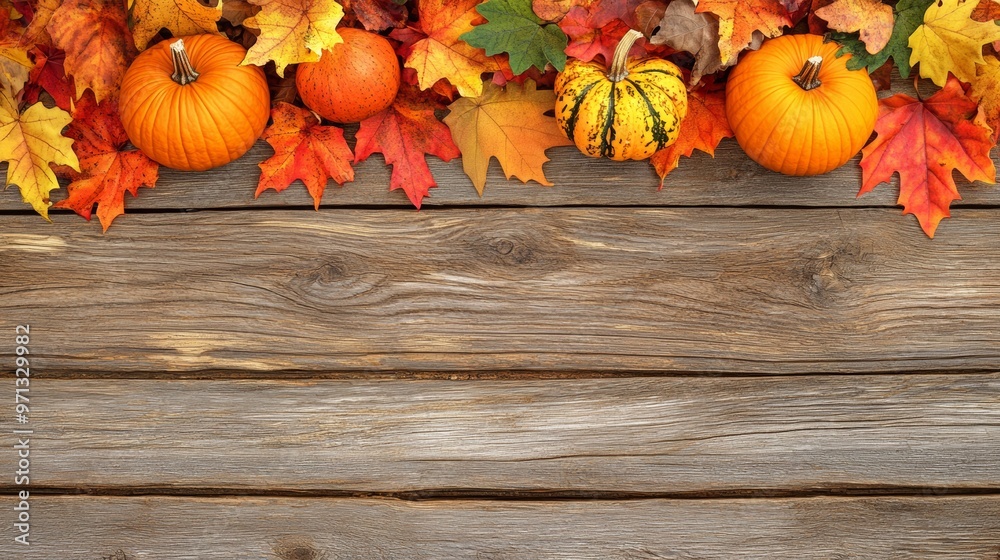 Rustic Thanksgiving Table Decor with Autumn Leaves, Pumpkins, and Gourds