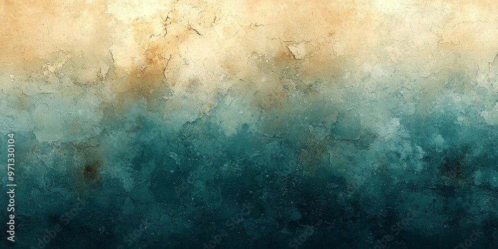 Obraz premium Abstract watercolor background with shades of blue and yellow.
