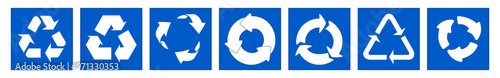 Recycling arrows set. Recycling symbol collection. 