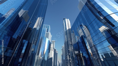 Skyline of Modern Glass Buildings