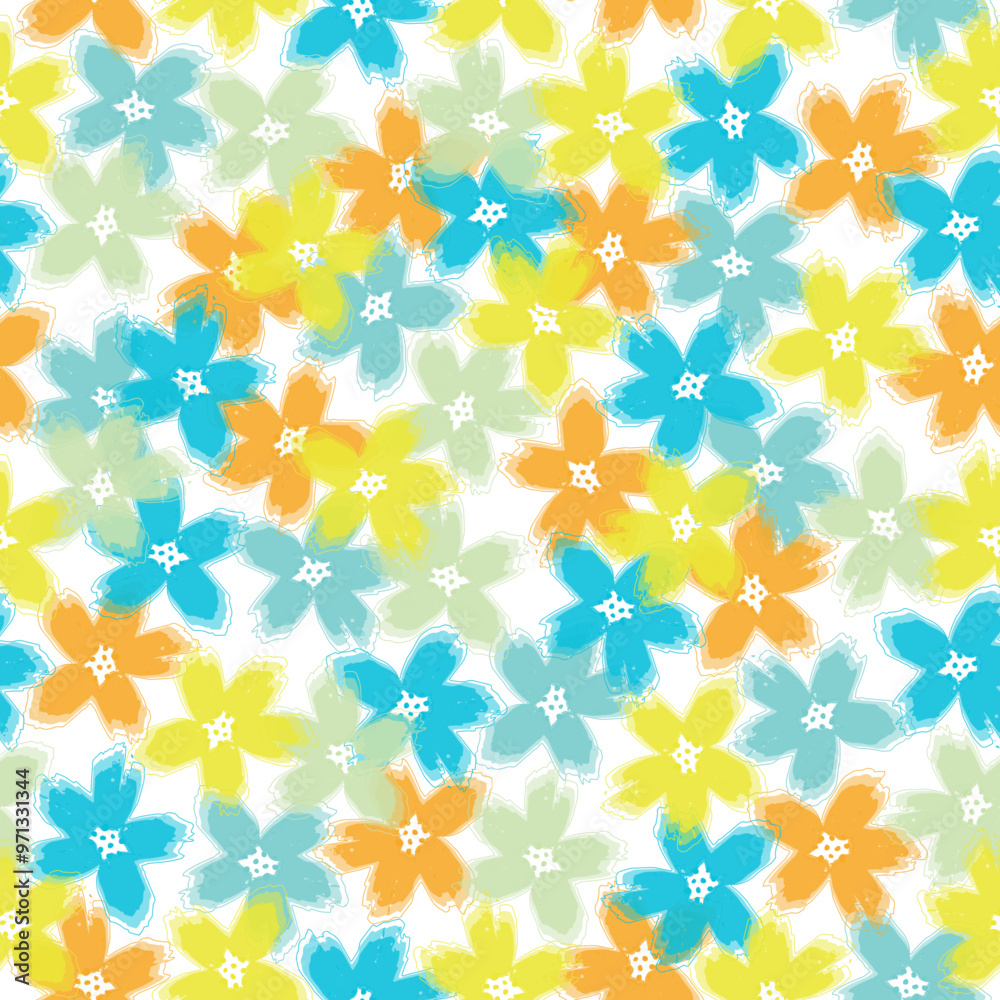 Bright colors, painting on a light background. Cherry blossoms. Raster bitmap illustration. Art expression painting style. Bright colors, painting on a light background. Cherry blossoms. Raster bitmap illustration. Art expression painting style.