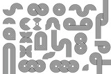 Abstract geometric line elements, mid century shapes set. Design contemporary figures circle, arch, wave, retro sunrise icon. Editable stroke. Vector illustration