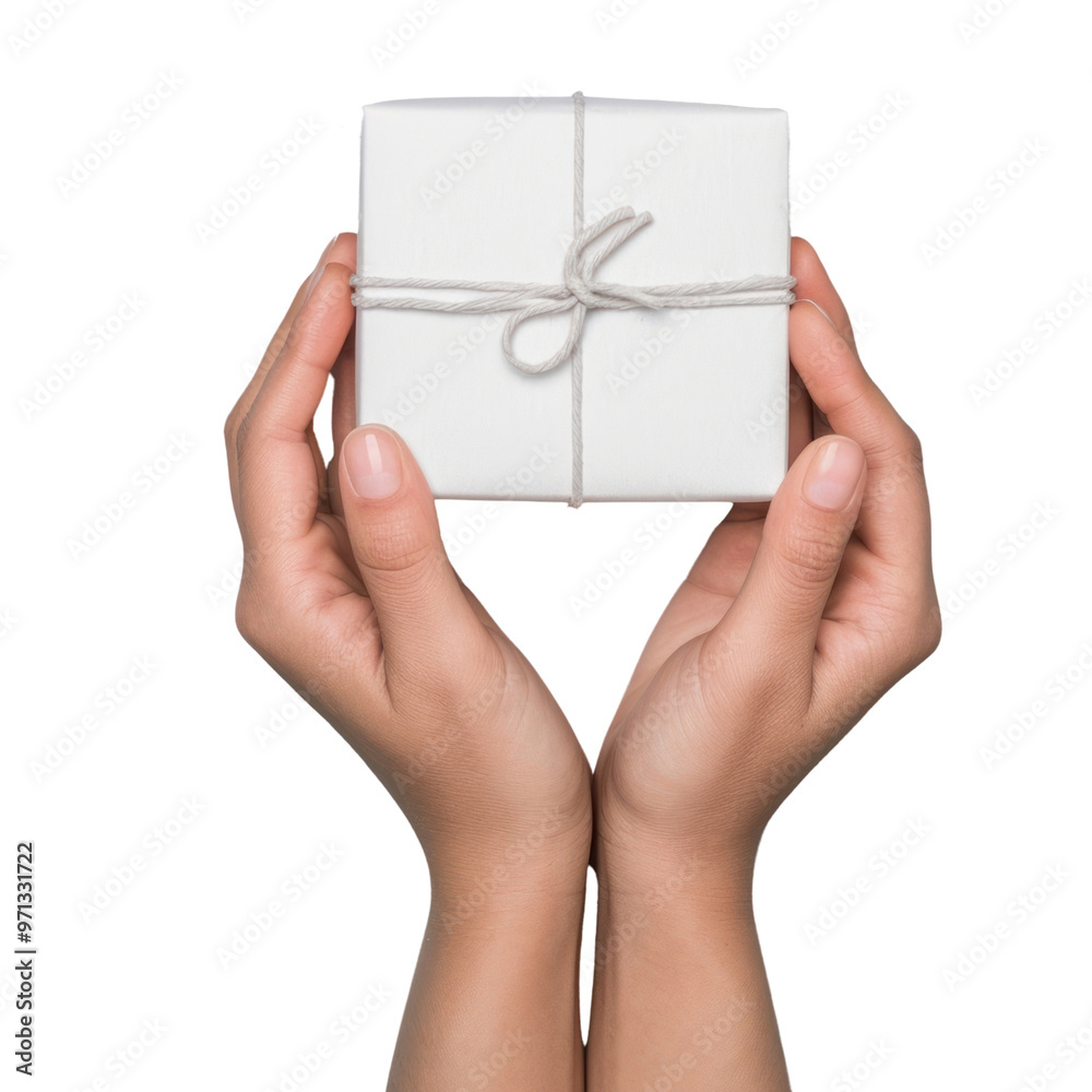 PNG Gift box holding white gift. PNG Gift box holding white gift.