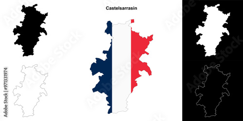 Castelsarrasin arrondissement outline map set