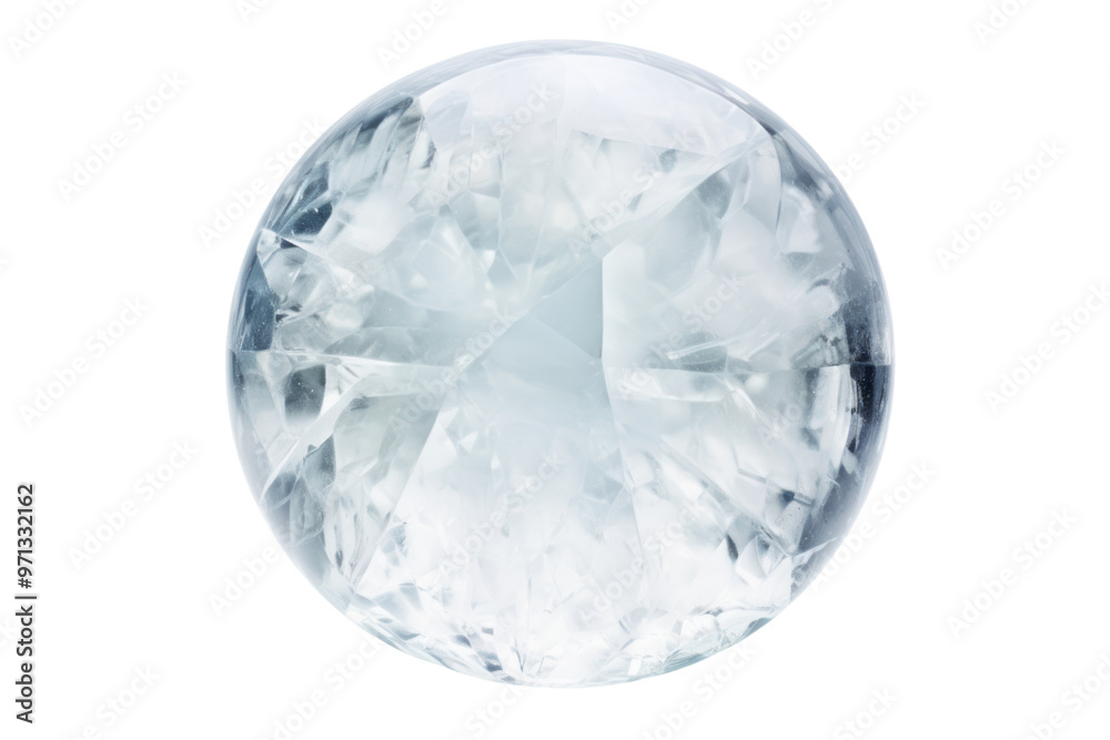 Perfect spherical ice ball isolated on white background. Perfect spherical ice ball isolated on white background.