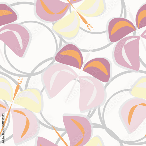 butterflies design set of watercolor Butterflies vector illustrations.Butterflies vector cartoon seamless pattern on a white background. Seamless pattern of colorful butterfly on a white background.