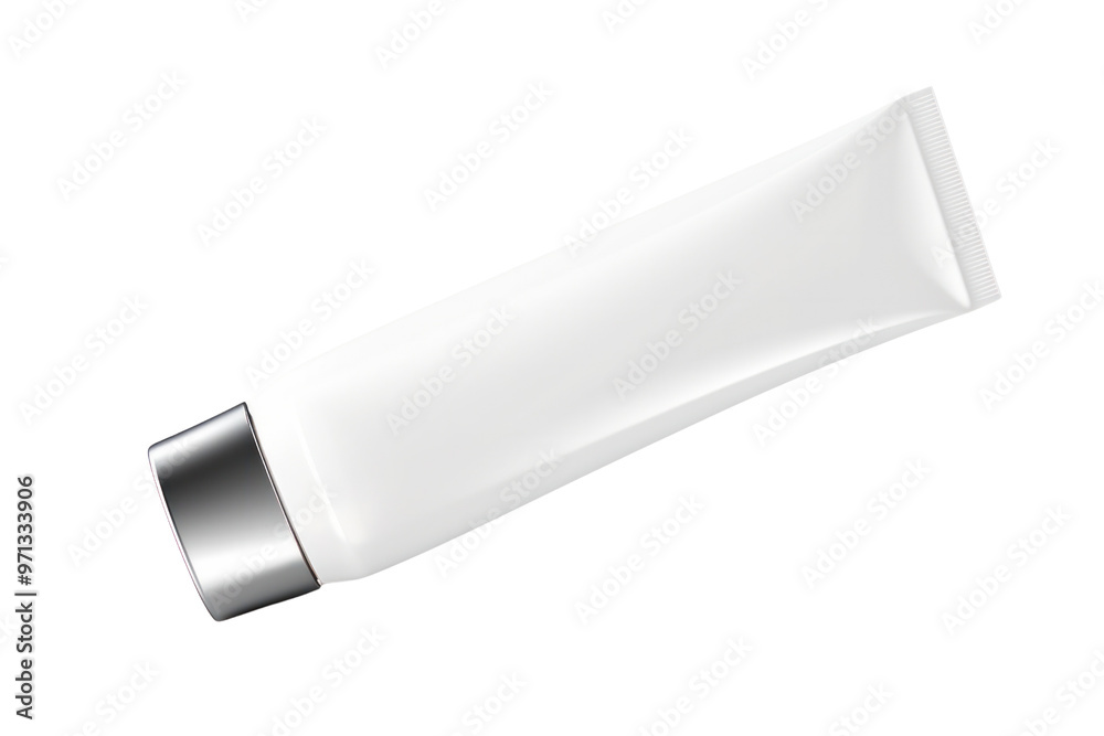 Modern white glass cosmetic tube isolated on white background. Modern white glass cosmetic tube isolated on white background.