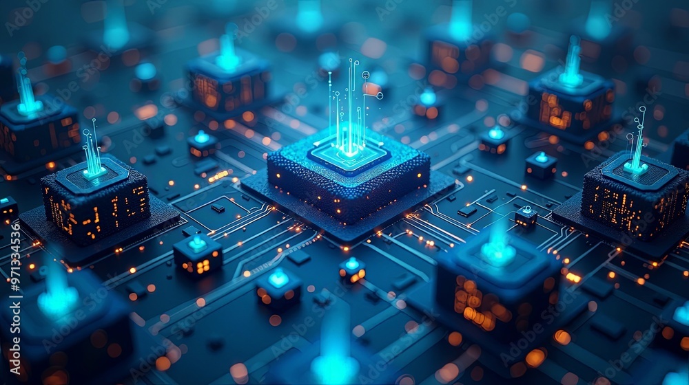 Futuristic Urban Landscape Digital Networks Data Security Futuristic Urban Landscape Digital Networks Data Security