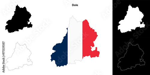 Dole arrondissement outline map set