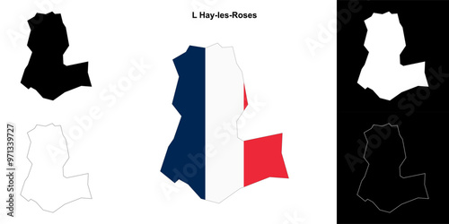 L Hay-les-Roses arrondissement outline map set