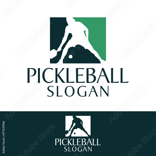 Pickleball Logo Player Retro Minimalist
