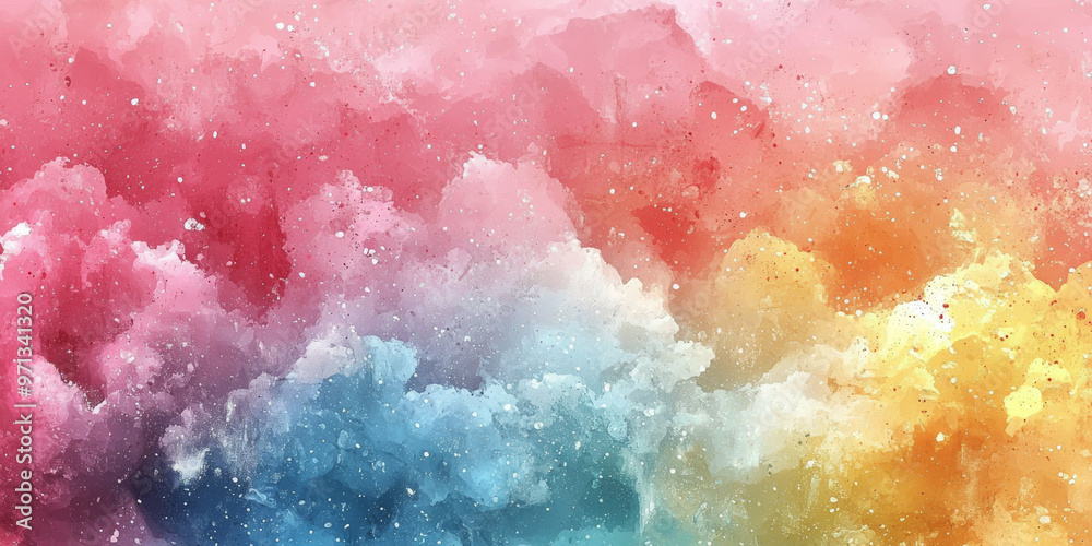 Abstract watercolor background in pink, blue, and yellow tones. Abstract watercolor background in pink, blue, and yellow tones.