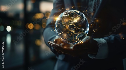 Wallpaper Mural Global Connection and Business Success Torontodigital.ca