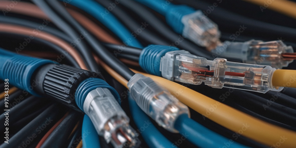 Close-Up of Network Cables Close-Up of Network Cables