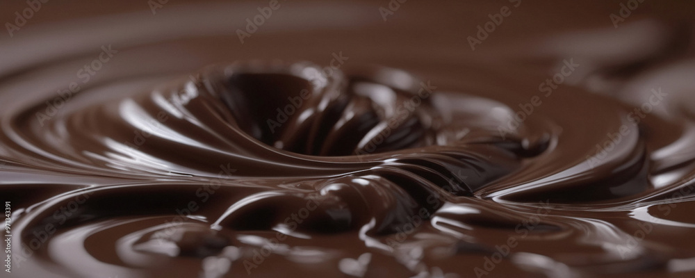 Close-up of Swirling Melted Chocolate