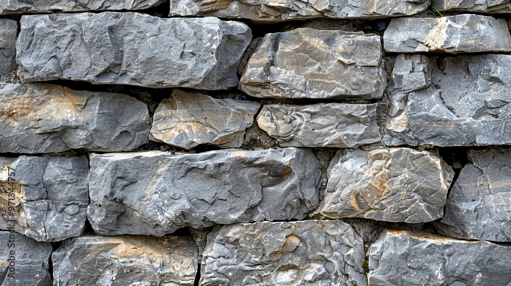 Close-up of a Stone Wall Constructed with Irregularly Shaped Stones Close-up of a Stone Wall Constructed with Irregularly Shaped Stones