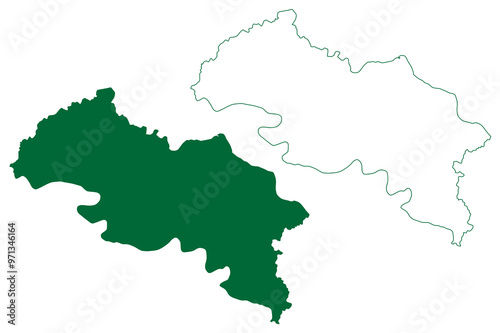 Fatehpur district (Uttar Pradesh State, Republic of India) map vector illustration, scribble sketch Fatehpur map