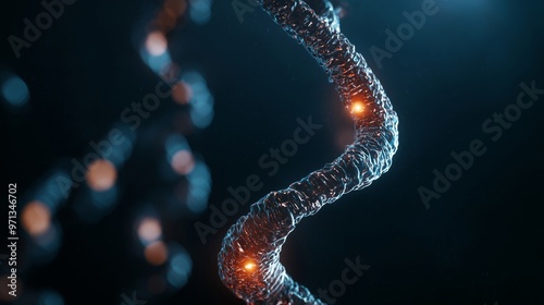 Abstract Digital DNA Strand photo