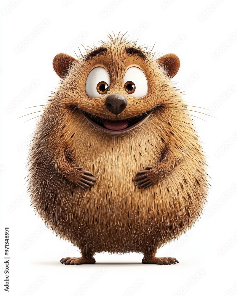 A cheerful hedgehog character with a fluffy body, perfect for children's illustrations and joyful designs. A cheerful hedgehog character with a fluffy body, perfect for children's illustrations and joyful designs.