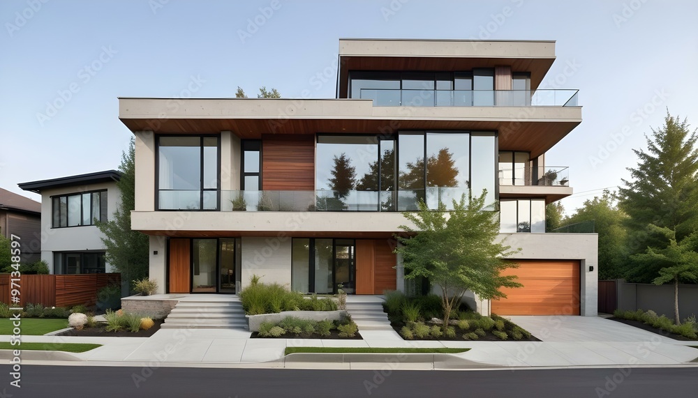 A modern multistory residential building A modern multistory residential building