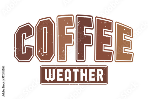 Coffee Weather EPS Retro Fall Season T-shirt Design
