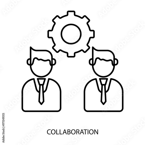 collaboration concept line icon. Simple element illustration. collaboration concept outline symbol design.