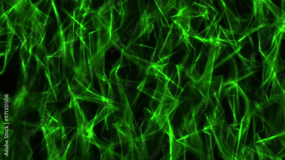 Abstract background of green energy wave lines. Bright neon particles. Abstract background of green energy wave lines. Bright neon particles.