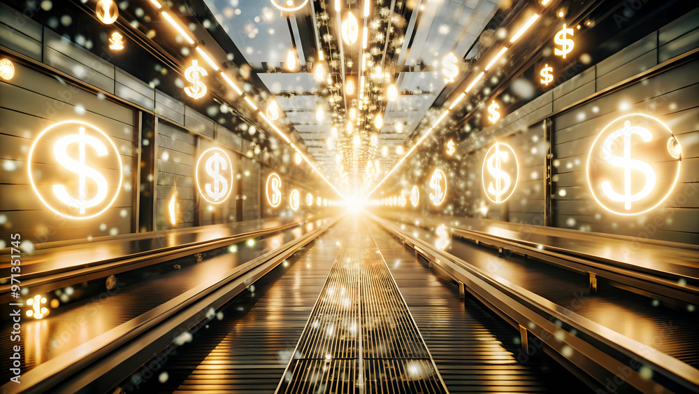 Abstract Glowing Savings Pathway in Digital Art: A Vibrant Journey to Financial Success with Bright Colors and Dynamic Light Effects Abstract Glowing Savings Pathway in Digital Art: A Vibrant Journey to Financial Success with Bright Colors and Dynamic Light Effects