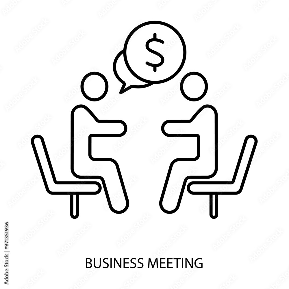 business meeting concept line icon. Simple element illustration. business meeting concept outline symbol design. business meeting concept line icon. Simple element illustration. business meeting concept outline symbol design.