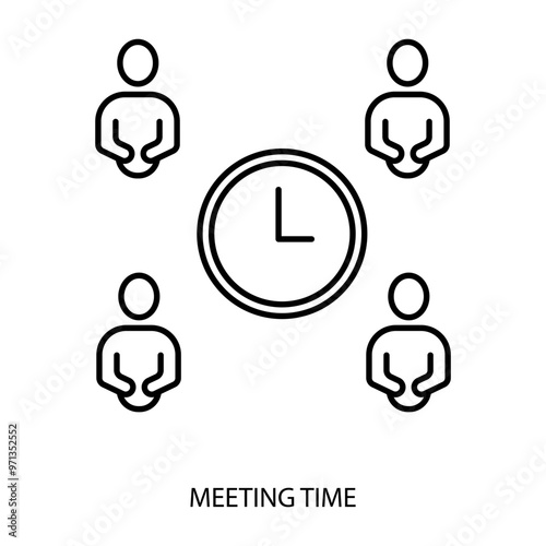 meeting time concept line icon. Simple element illustration. meeting time concept outline symbol design.